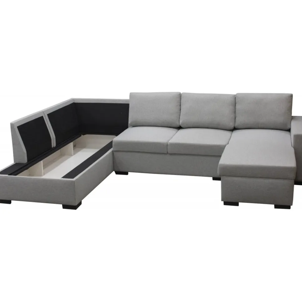 Soffa 309 cm ljusgrå - Solna + Fläckborttagare för möbler