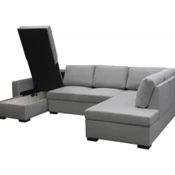 Soffa 309 cm ljusgrå - Solna + Textilrengöring för möbler