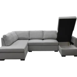 Soffa 309 cm ljusgrå - Solna + Textilrengöring för möbler