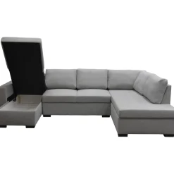 Soffa 309 cm ljusgrå - Solna + Textilrengöring för möbler