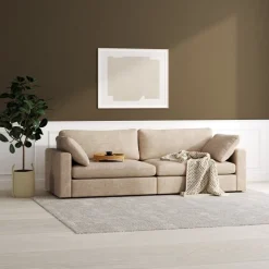 Soffa 266 cm 4-sits mörkbeige - Moby