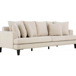 Soffa beige 4-sits med lösa kuddar - Remy