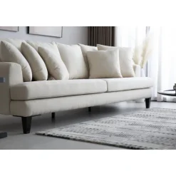 Soffa beige 4-sits med lösa kuddar - Remy