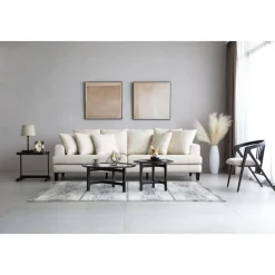 Soffa beige 4-sits med lösa kuddar - Remy