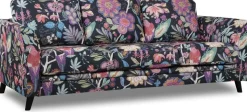 Soffa blommigt tyg 3-sits - 204 cm + Fläckborttagare för möbler