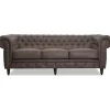 Soffa Chesterfield 3-sits - 214 cm + Fläckborttagare för möbler
