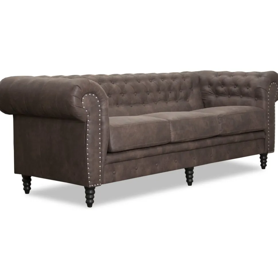 Soffa Chesterfield 3-sits - 214 cm + Fläckborttagare för möbler