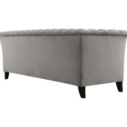 Soffa chesterfield 3-sits grå - Henry + Fläckborttagare för möbler