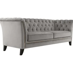 Soffa chesterfield 3-sits grå - Henry