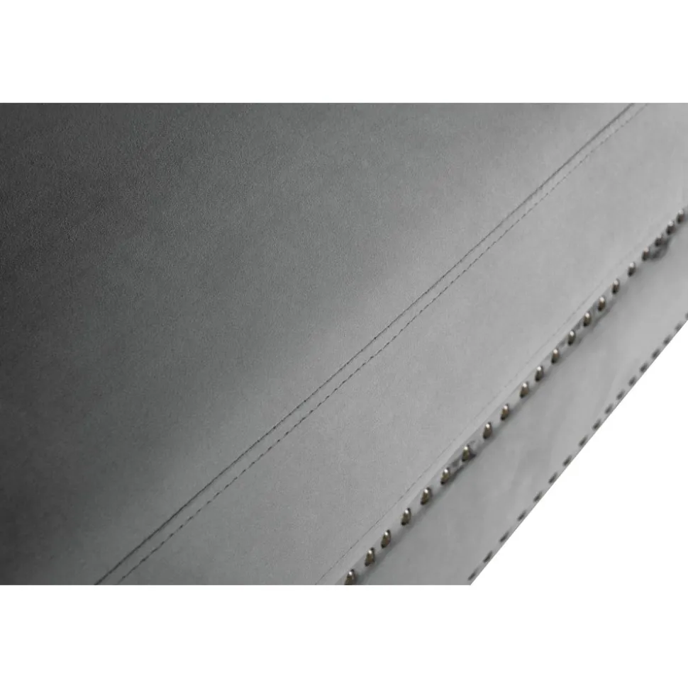 Soffa chesterfield 3-sits grå 219 cm lång + Textilrengöring för möbler