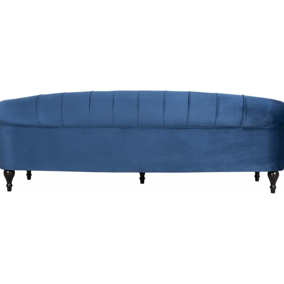 Soffa chesterfield 3-sits soffa i blå sammet