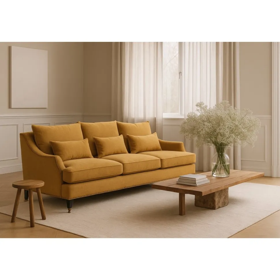 Soffa Edward 220 cm - Gul