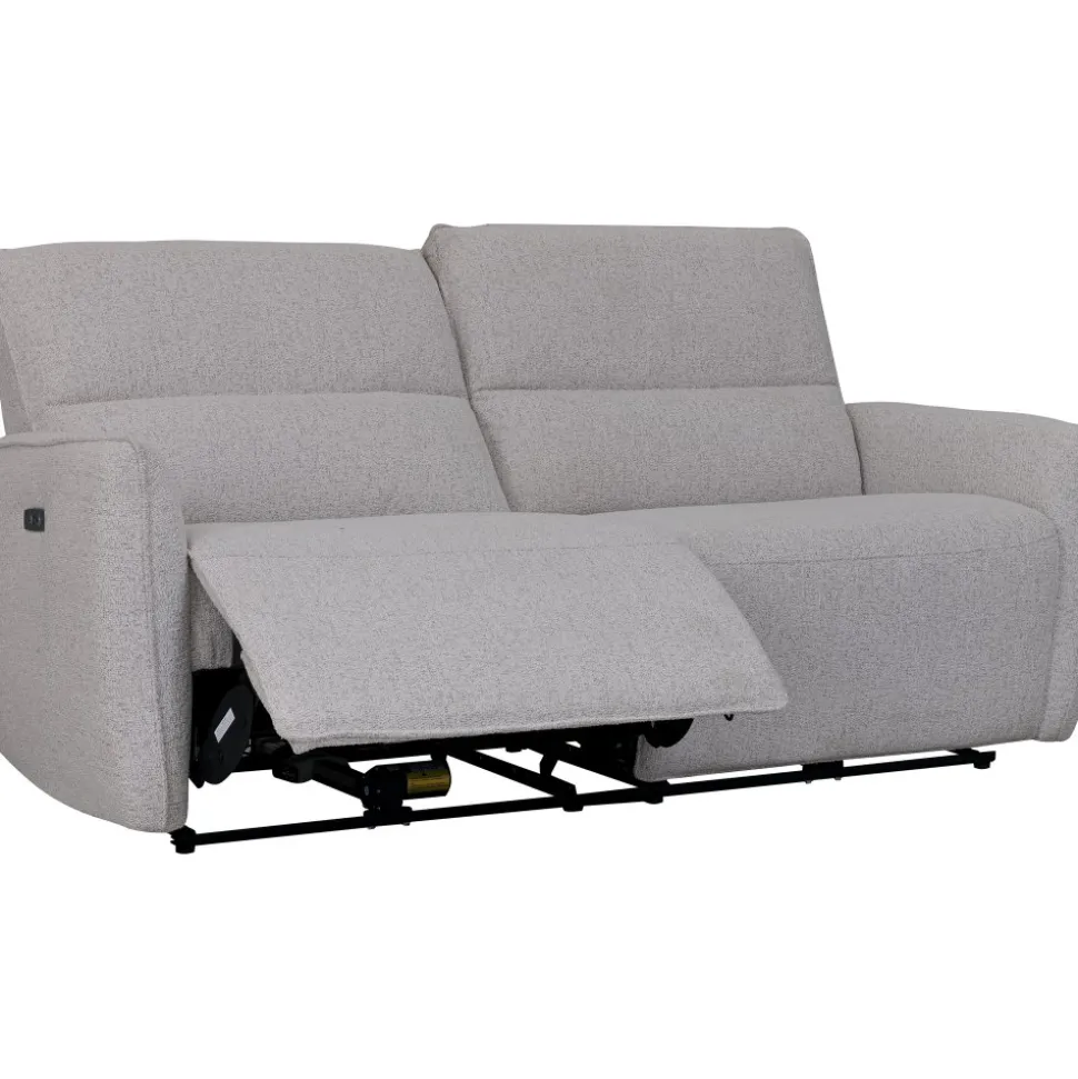 Soffa elektrisk recliner 3-sits - Ljus bouclè