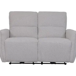 Soffa elektrisk recliner 2-sits - Ljus bouclè soffa