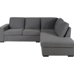 Soffa grå med öppet avslut 244 cm + Textilrengöring för möbler