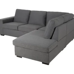 Soffa grå med öppet avslut 244 cm + Textilrengöring för möbler