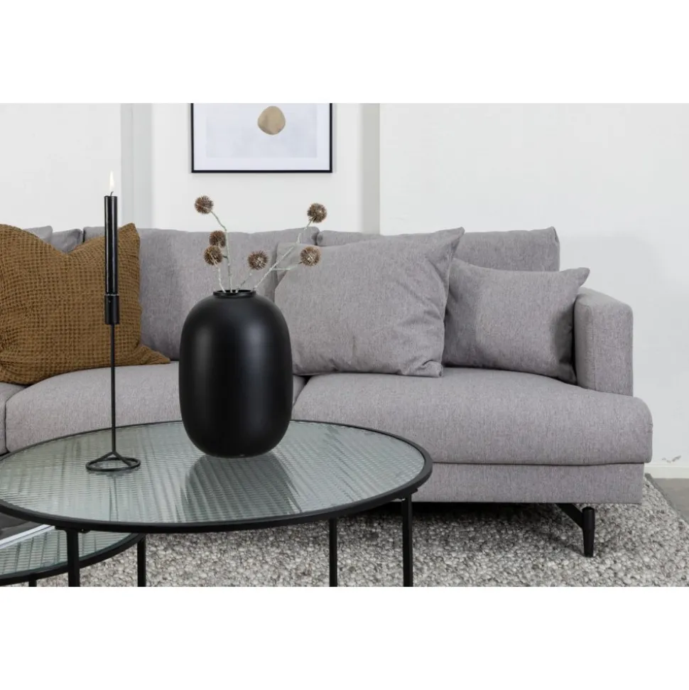 Soffa grå 4-sits 255 cm Hedlunda + Fläckborttagare för möbler