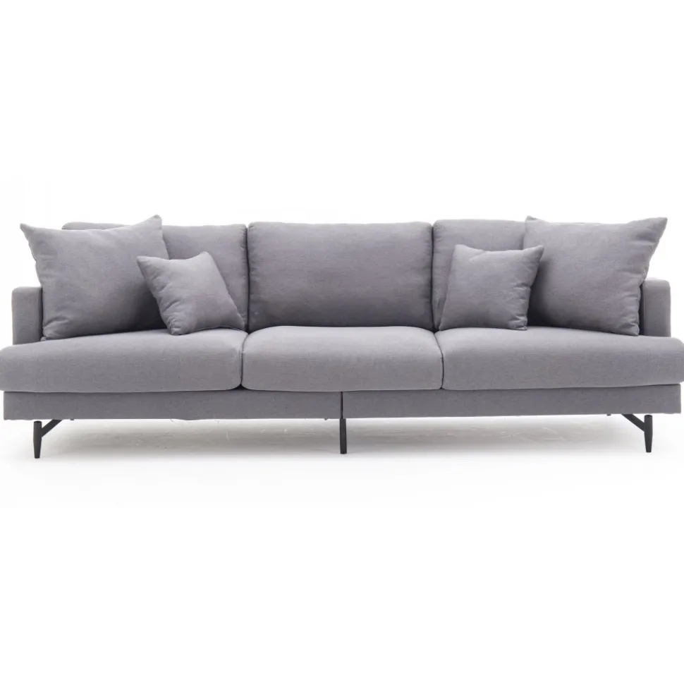 Soffa grå 4-sits 255 cm Hedlunda + Fläckborttagare för möbler