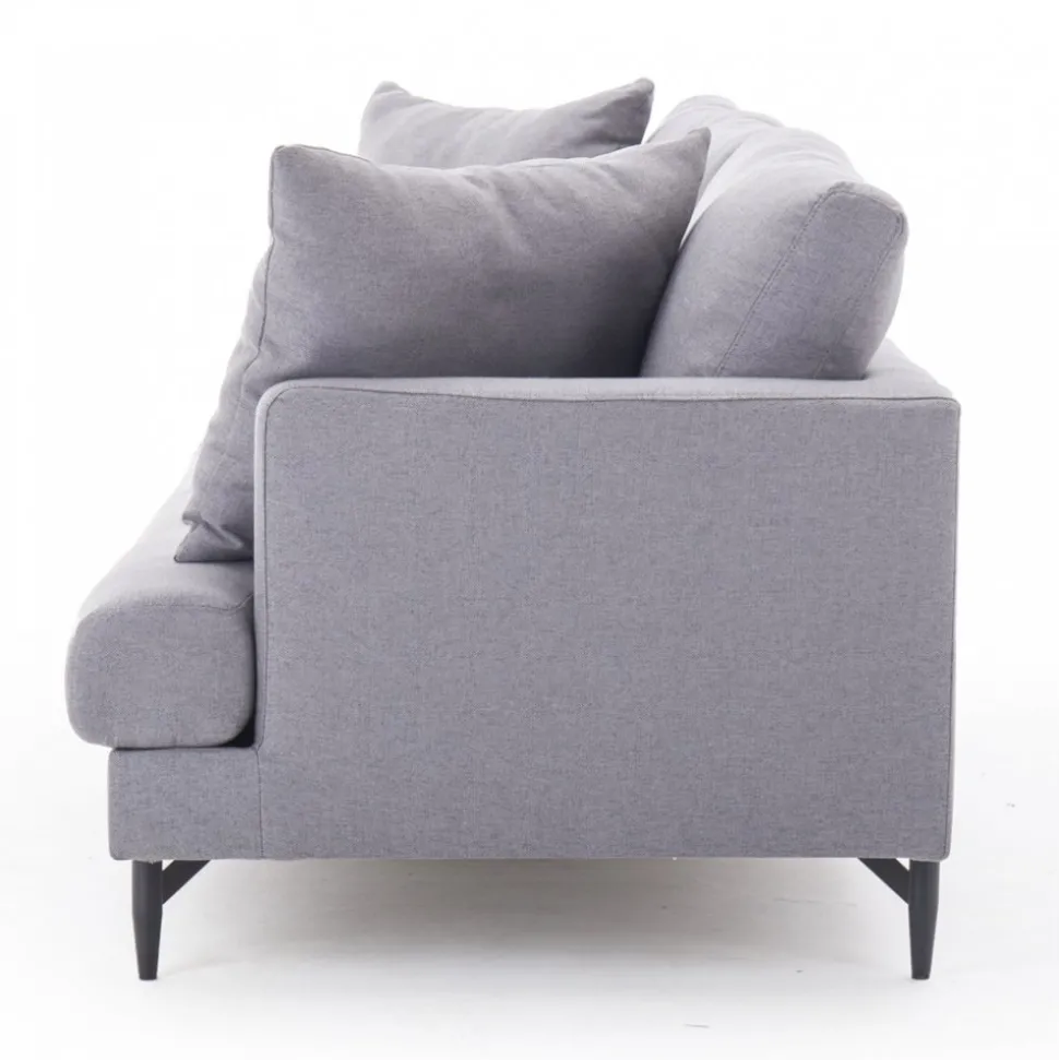 Soffa grå 4-sits 255 cm Hedlunda + Fläckborttagare för möbler