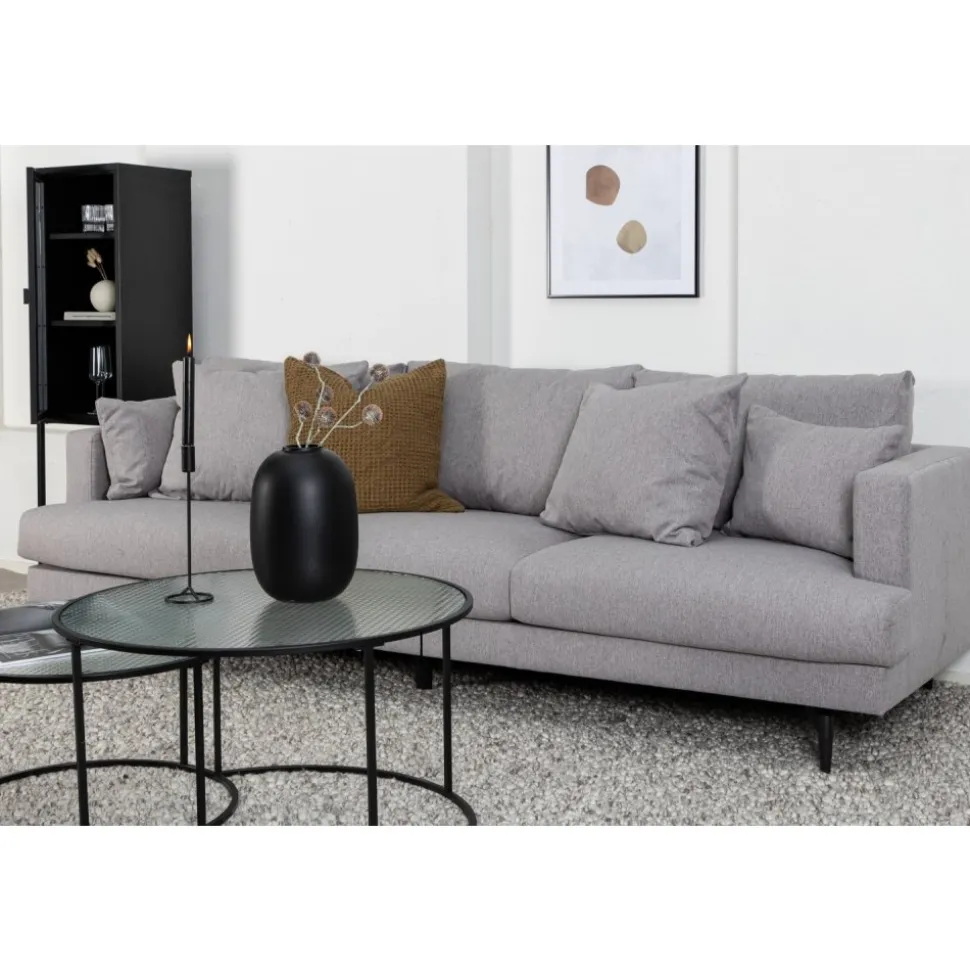 Soffa grå 4-sits 255 cm Hedlunda + Textilrengöring för möbler