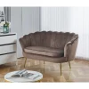 Soffa i brun sammet 133 cm - Kingsley
