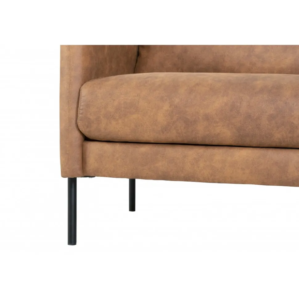 Soffa i brunt ecoläder 156 cm