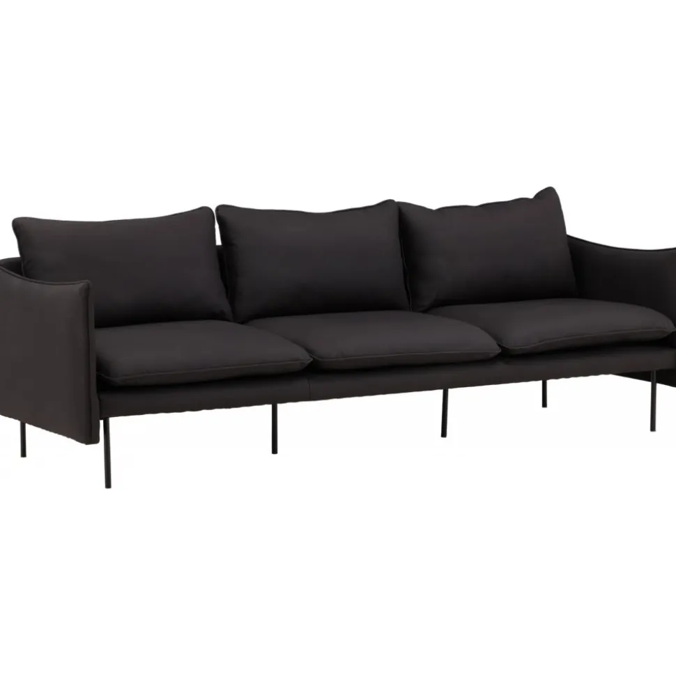 Soffa i svart microfiber 234,5 cm