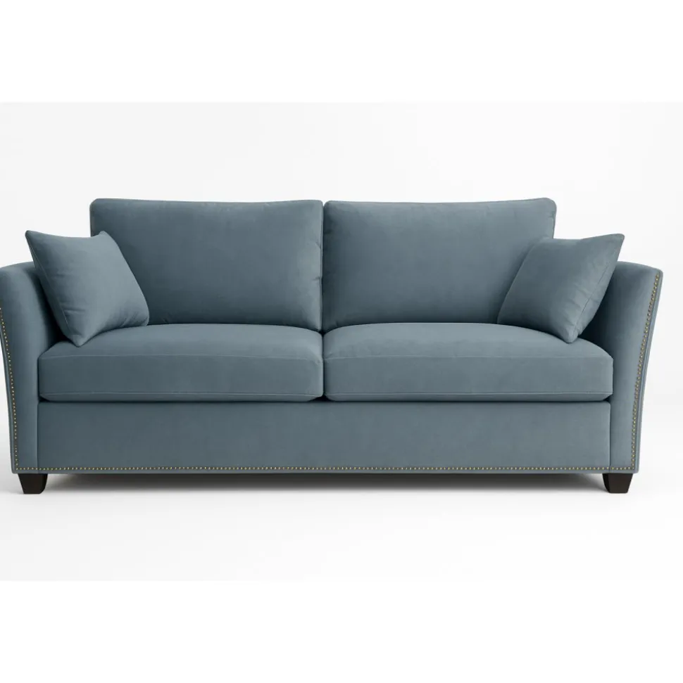 Soffa Liberty 2,5-sits med nitar - Blågrön