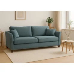 Soffa Liberty 3-sits med nitar - Blågrön