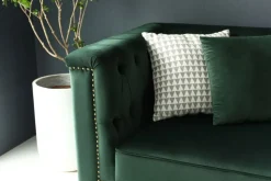 Soffa med divan grön sammet - Bellas