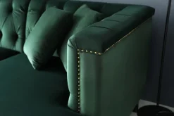 Soffa med divan grön sammet - Bellas + Fläckborttagare för möbler