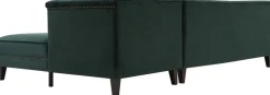 Soffa med divan grön sammet - Bellas + Fläckborttagare för möbler
