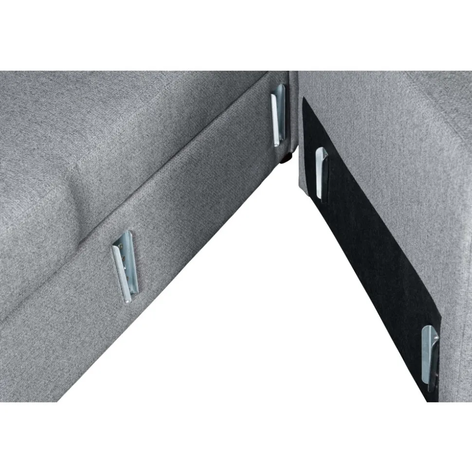 Soffa med förvaring grå 214 cm bred + Textilrengöring för möbler