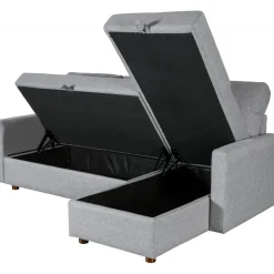 Soffa med förvaring grå 214 cm bred + Fläckborttagare för möbler