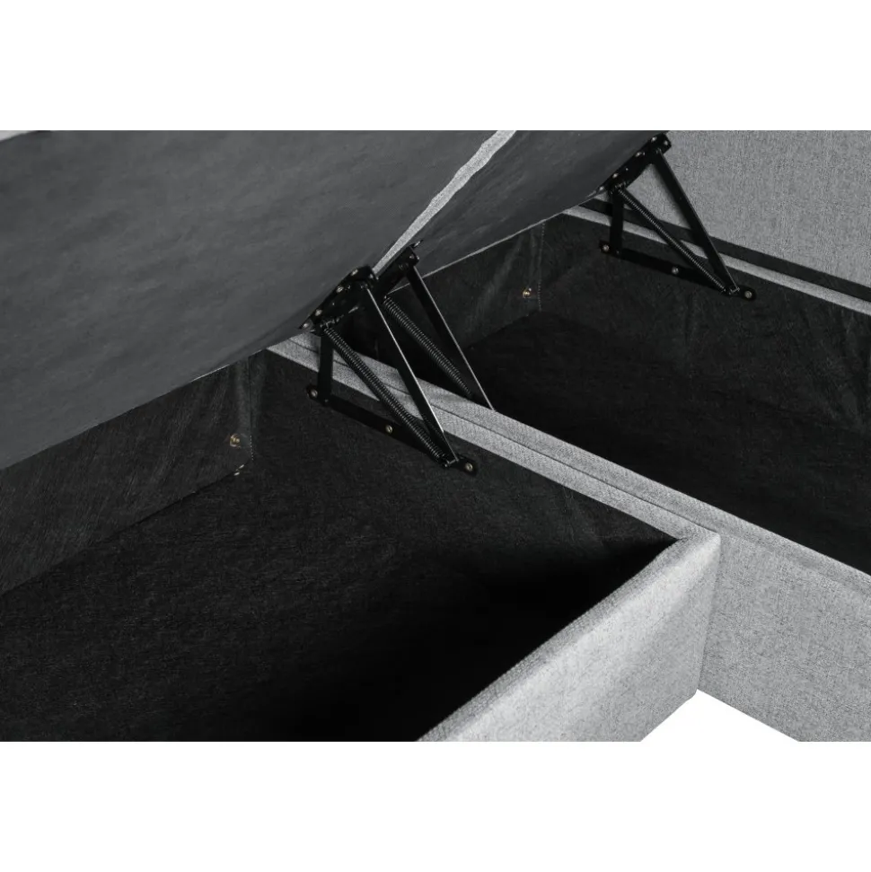 Soffa med förvaring grå 214 cm bred + Fläckborttagare för möbler