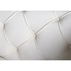 Soffa med knappar beige sammet 200 cm