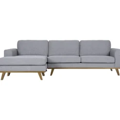 Soffa med vändbar divan grå 283 cm