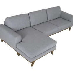 Soffa med vändbar divan grå 283 cm