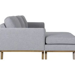 Soffa med vändbar divan grå 283 cm