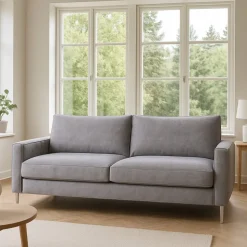Soffa Nordic 219 cm - Gråbeige läderimitation