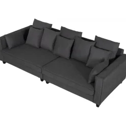 Soffa 4-sits 270 cm antracit tyg - Brandy + Textilrengöring för möbler