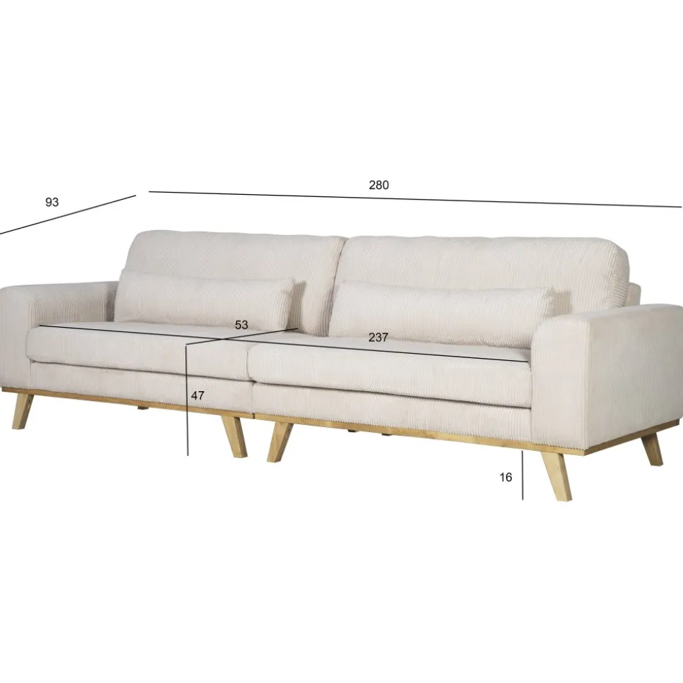 Soffa 4-sits 280 cm beige manchester