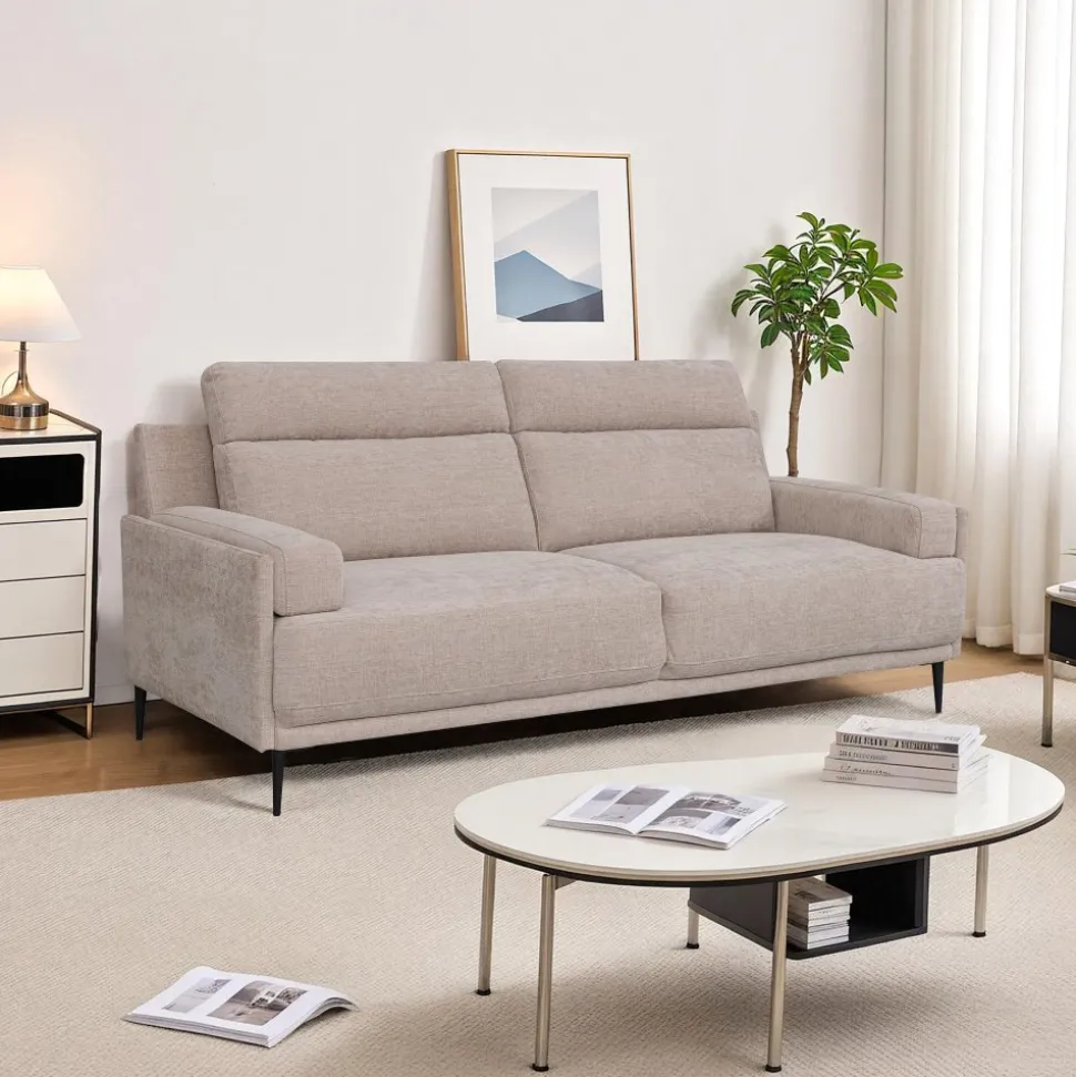 Soffa 3-sits beige 208 cm - Amsterdam + Möbeltassar