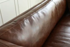 Soffa 3-sits brun vintage PU 198 cm - Heritage + Fläckborttagare för möbler