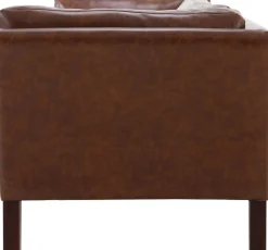 Soffa 3-sits brun vintage PU 198 cm - Heritage