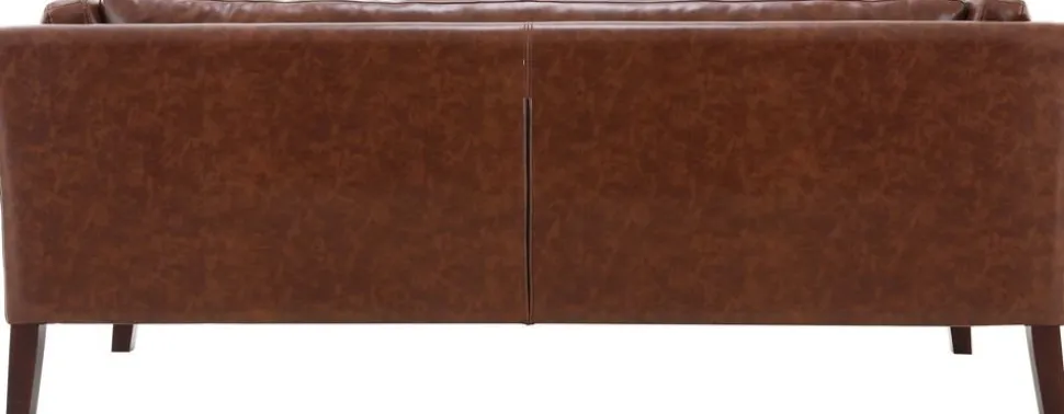 Soffa 3-sits brun vintage PU 198 cm - Heritage