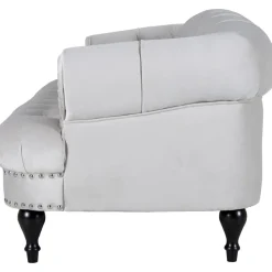 Soffa 3-sits chesterfield beige sammet