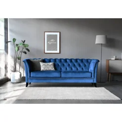 Soffa 3-sits Chesterfield Blå - Milton