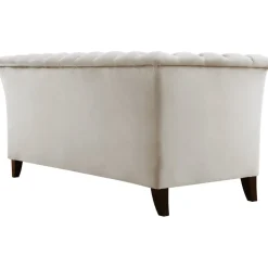 Soffa 2-sits chesterfield beige - Milton + Textilrengöring för möbler