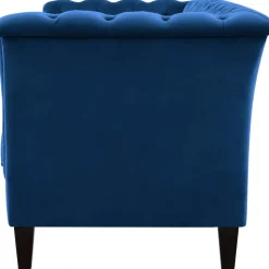 Soffa 3-sits Chesterfield Blå - Milton + Textilrengöring för möbler